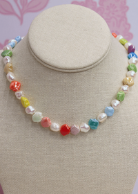 Pearl & Ceramic Shell Mixed Necklace - Multi - MerciGrace BoutiqueNecklace
