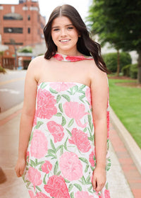 Peony Bloom Scarf-Tie Maxi Dress - MerciGrace BoutiqueDresses