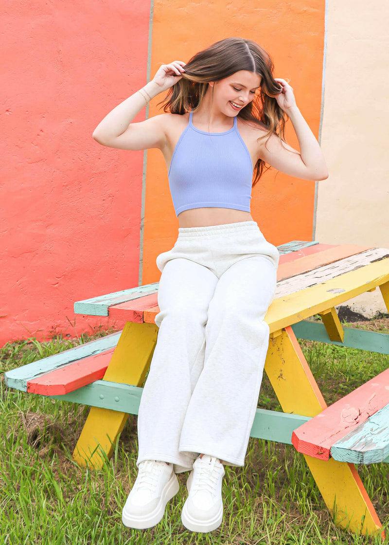 Knock Out Halter Top - Periwinkle Tops MerciGrace Boutique.