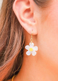 Picking Daisies Earrings - Gold/White - MerciGrace BoutiqueEarrings