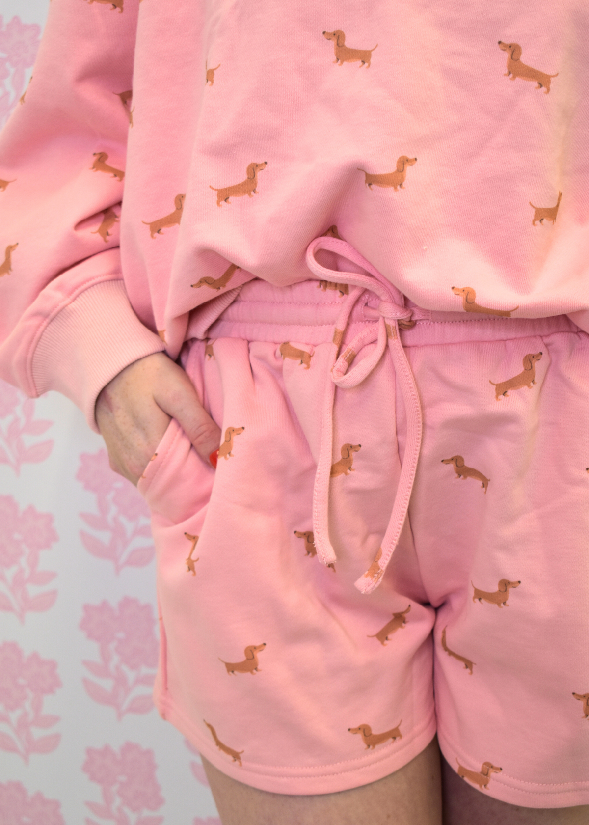 Pink Dachshund Set - Sweatshorts