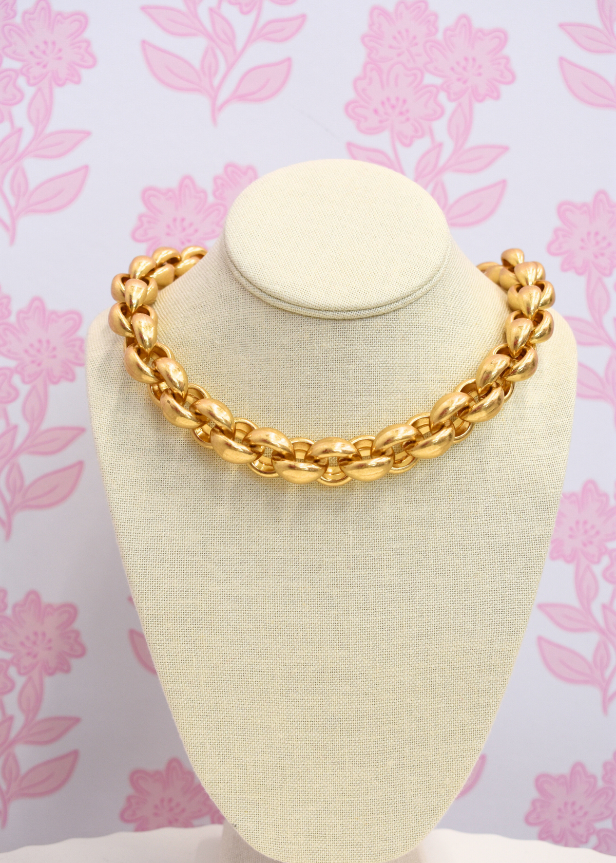 Plated Chunky Chain Necklace - Vintage Gold