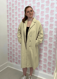 Polka Dot Denim Trench Coat - MerciGrace BoutiqueJacket