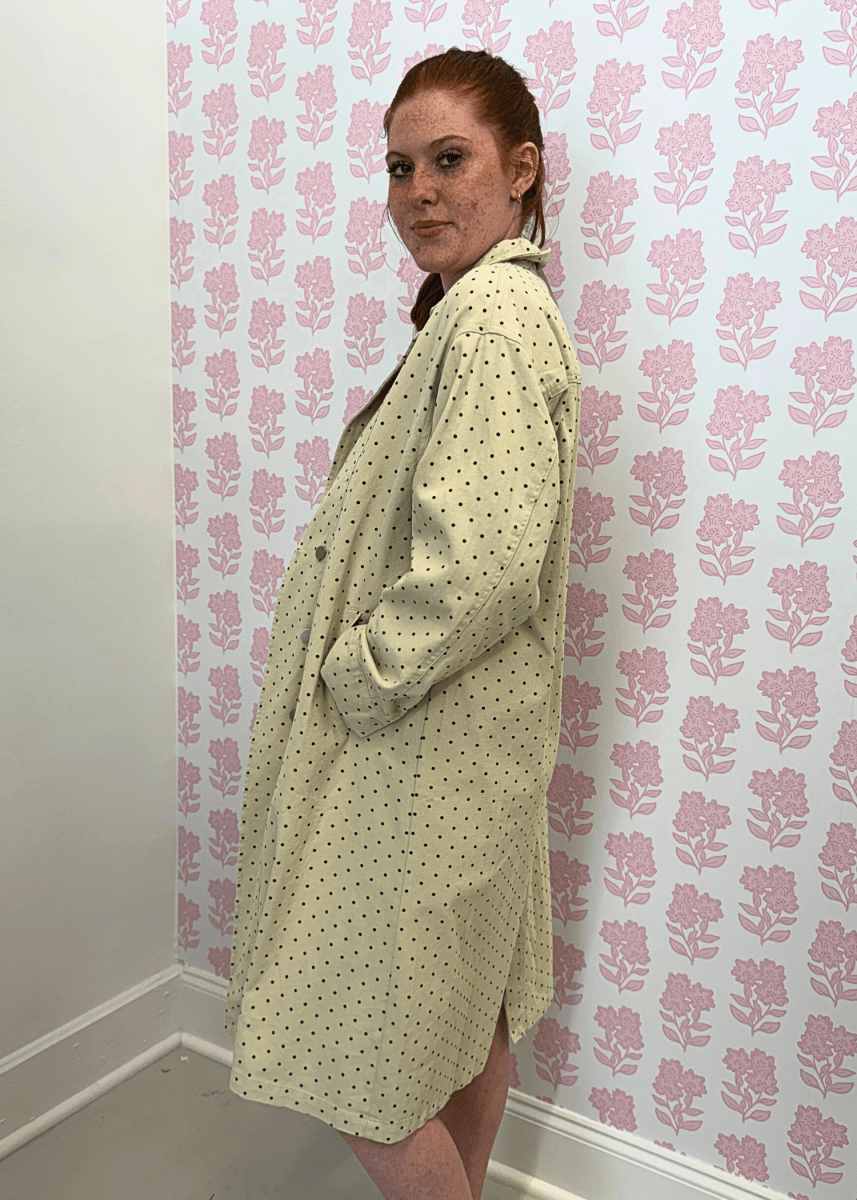 Polka Dot Denim Trench Coat - MerciGrace BoutiqueJacket