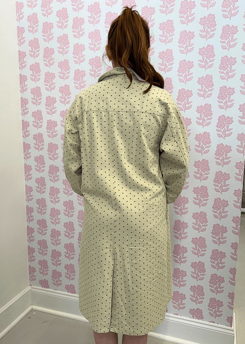 Polka Dot Denim Trench Coat - MerciGrace BoutiqueJacket