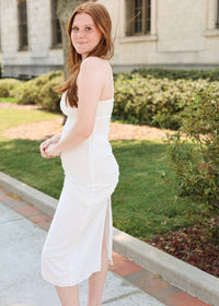 Poppy Lace Trim Midi Dress - White - MerciGrace BoutiqueDress