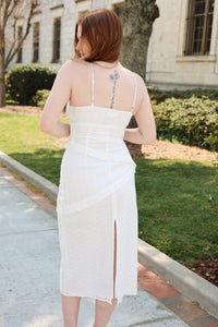 Poppy Lace Trim Midi Dress - White - MerciGrace BoutiqueDress