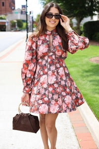 Portia Floral Open Back Mini Dress - MerciGrace BoutiqueDress