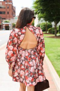 Portia Floral Open Back Mini Dress - MerciGrace BoutiqueDress