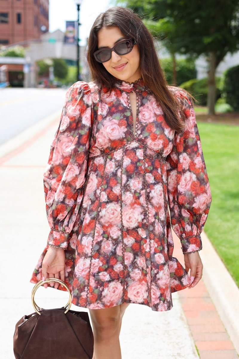 Portia Floral Open Back Mini Dress