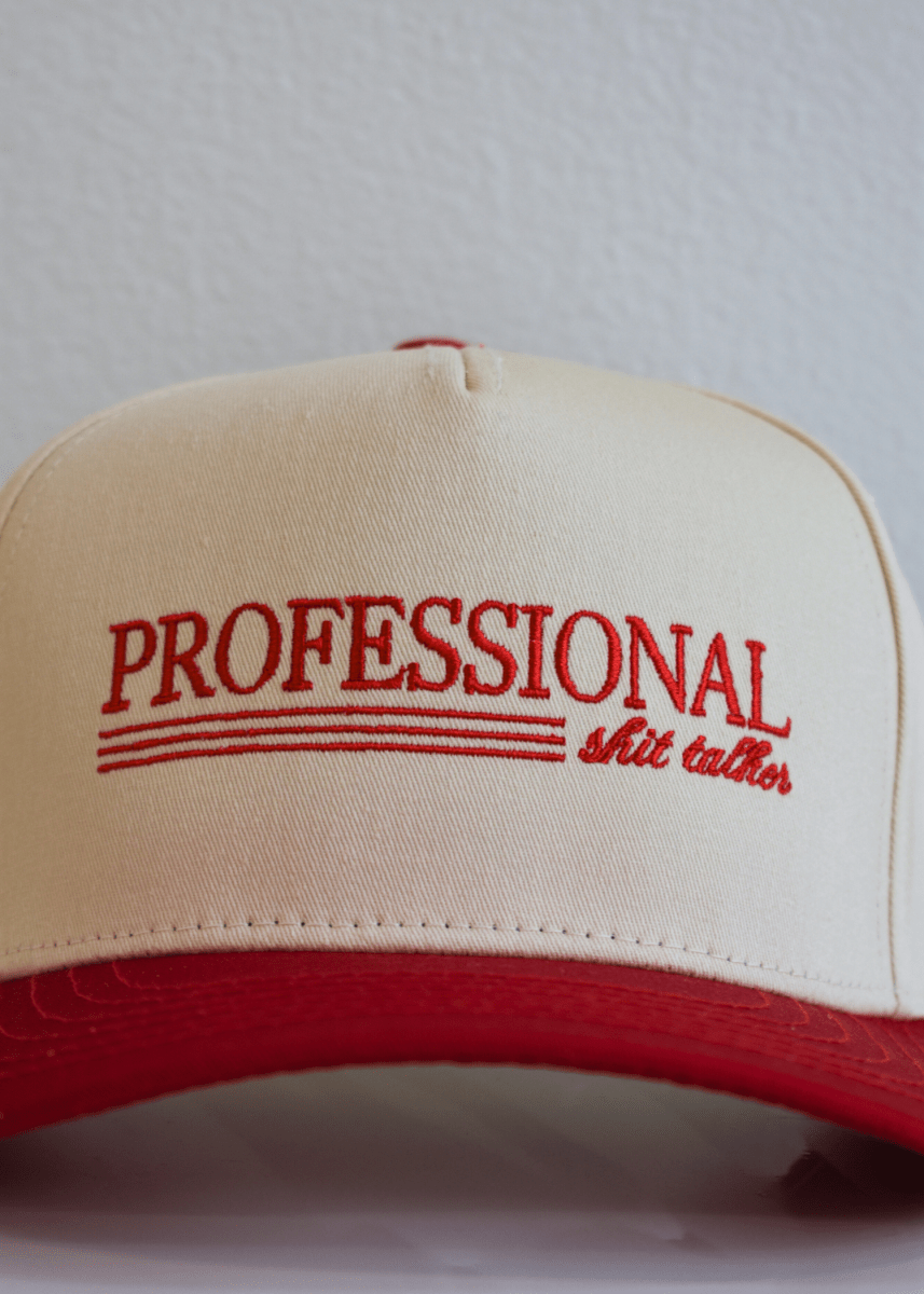 Professional Shit Talker Hat - Red/Natural - MerciGrace BoutiqueHat