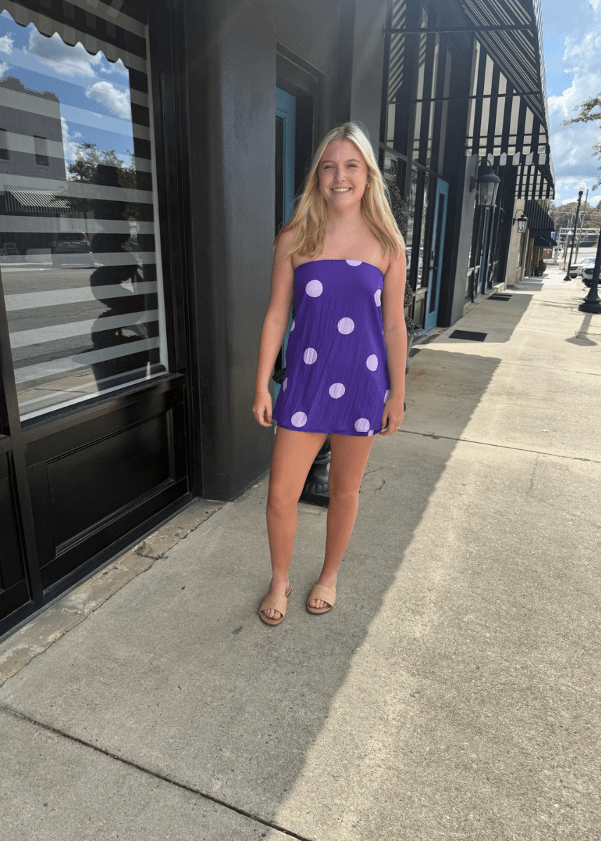 Purple Reign Polka Dot Top