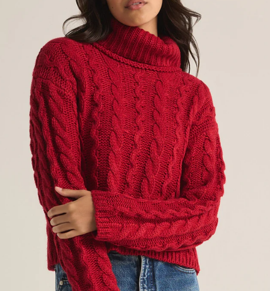 Tied to You Sweater- Haute Red