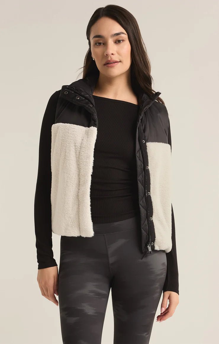 Rocky Sherpa Puffer Vest- Sesame