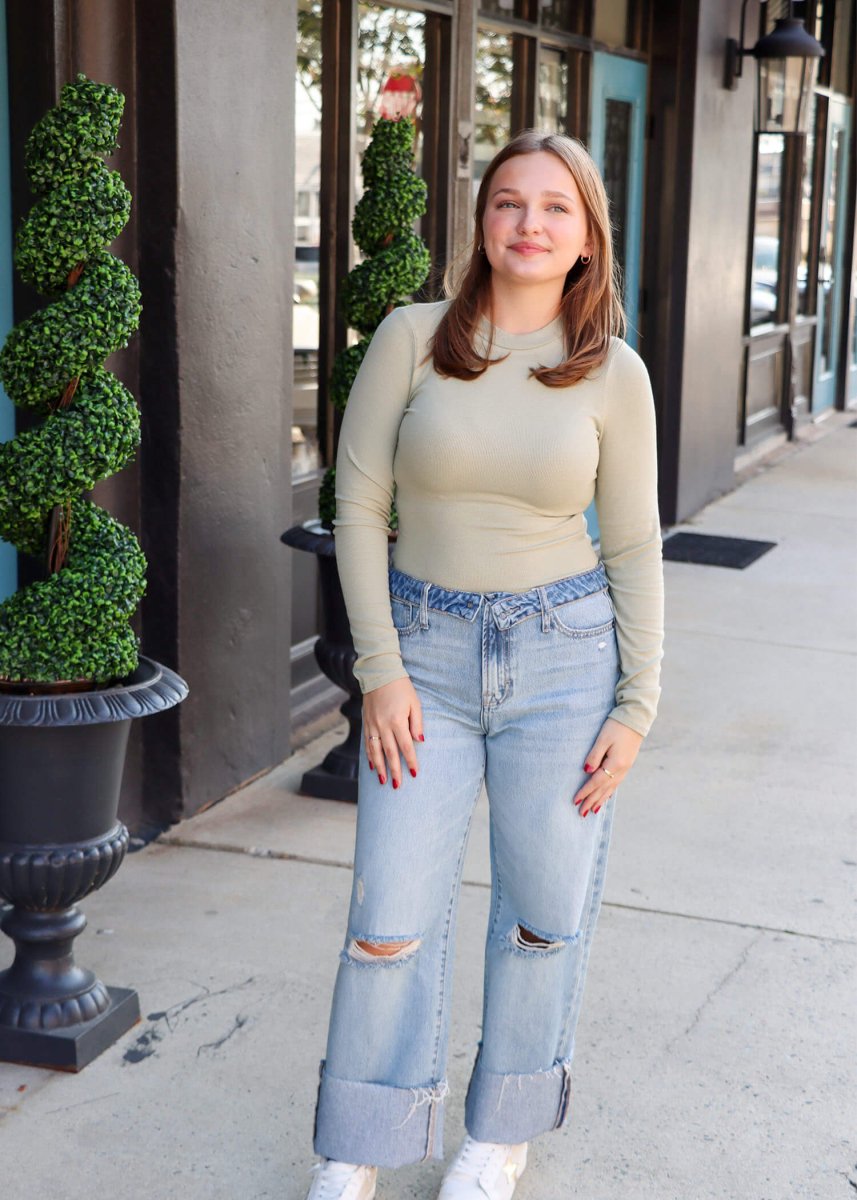 Ronan Crewneck Top - Sage