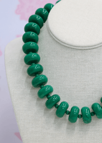 Rondelle Bead Necklace Set - Green/Gold - MerciGrace BoutiqueNecklace