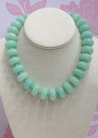 Rondelle Bead Necklace Set - Jade/Gold - MerciGrace BoutiqueNecklace