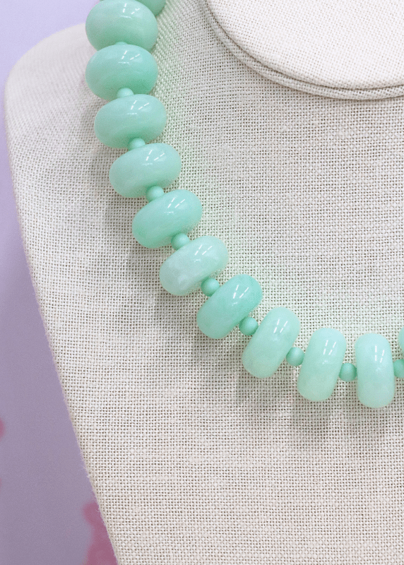 Rondelle Bead Necklace Set - Jade/Gold - MerciGrace BoutiqueNecklace