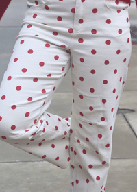 Rosie Polka Dot Barrel Pants - Red - MerciGrace BoutiquePants