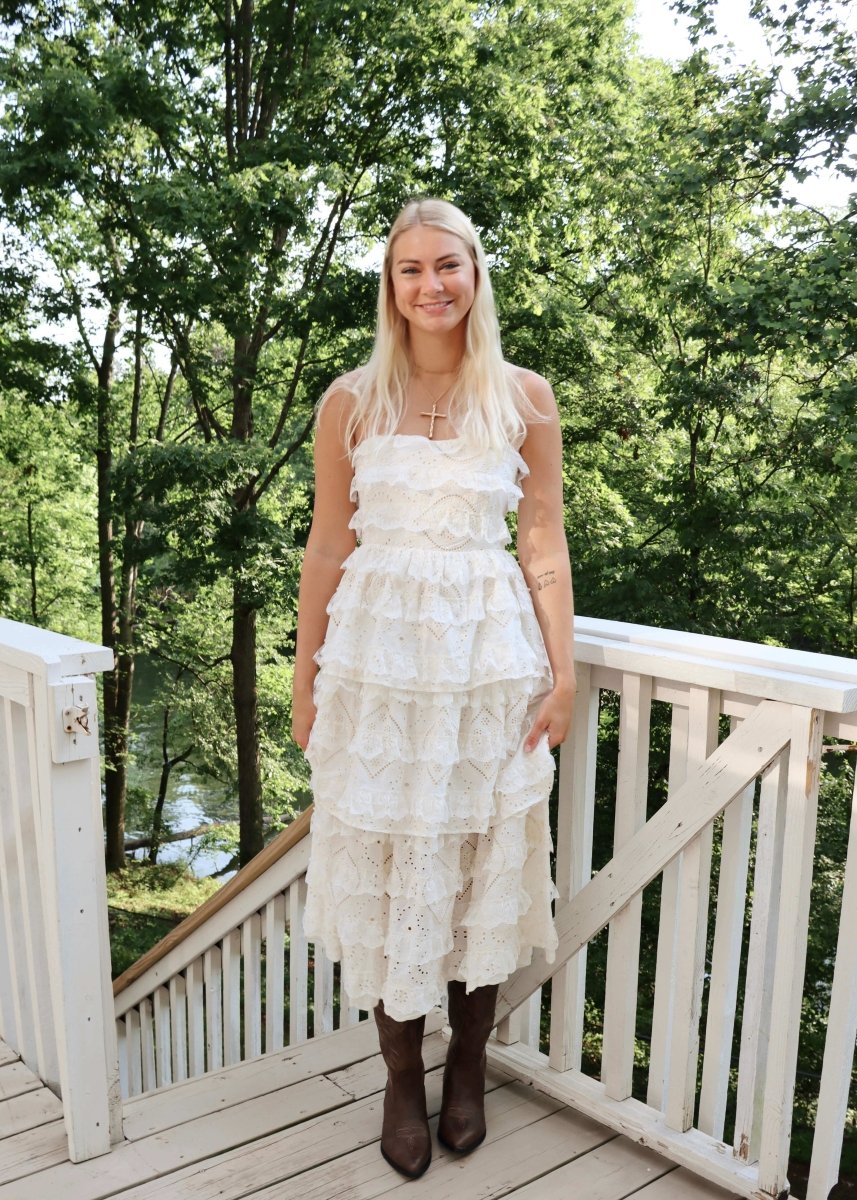 Rumi Midi Dress - Off White - MerciGrace BoutiqueDress