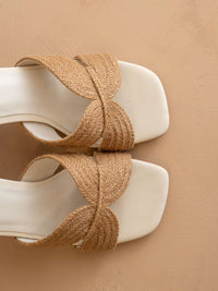 Santiago Heel - Toffee Raffia - MerciGrace BoutiqueShoes