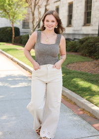 Savannah Eyelet Pant - Cream - MerciGrace BoutiqueDenim - Jeans