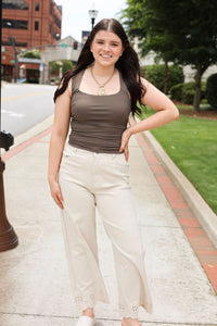 Savannah Eyelet Pant - Cream - MerciGrace BoutiqueDenim - Jeans