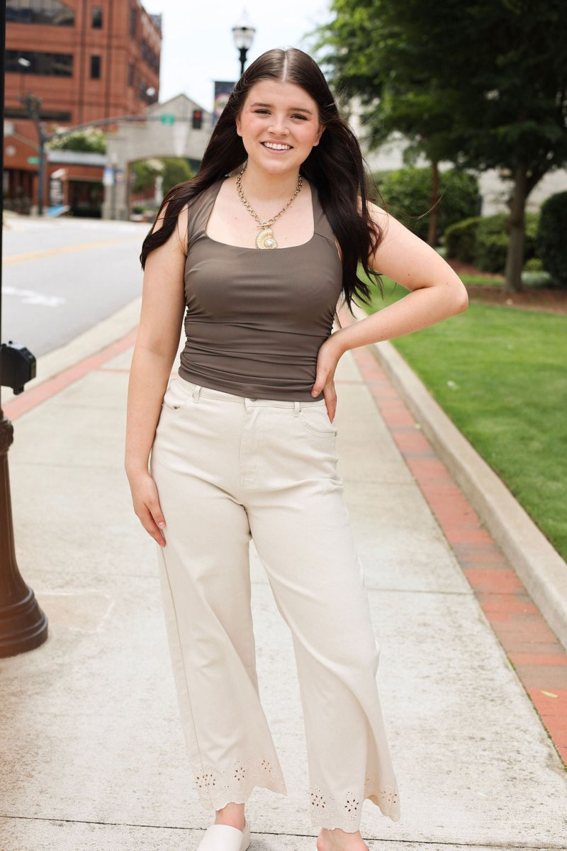 Savannah Eyelet Pant - Cream - MerciGrace BoutiqueDenim - Jeans