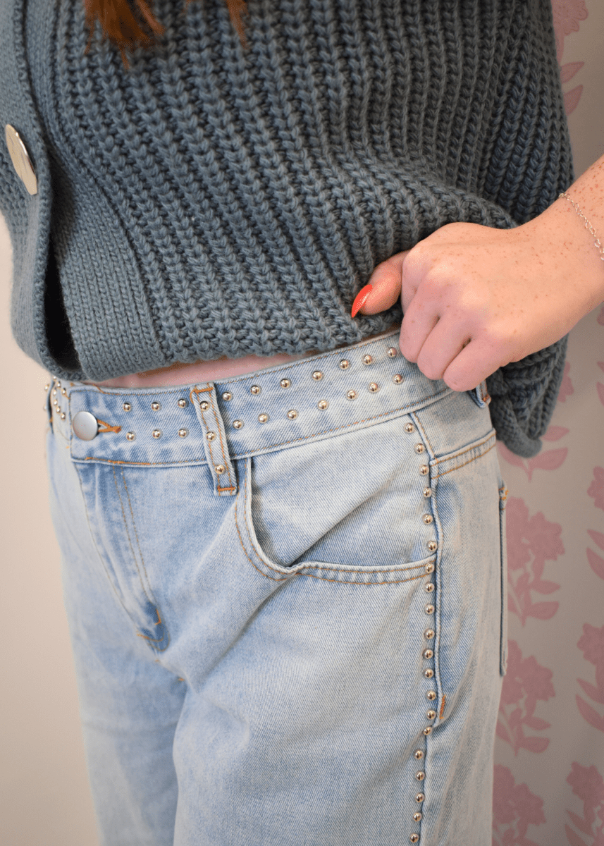 Savannah Studded Crop Flare Jeans - MerciGrace BoutiqueJeans