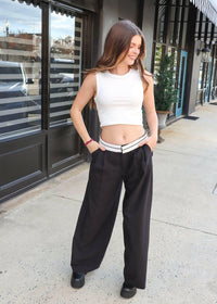 Say What You Want Wide Leg Pants - Black - MerciGrace BoutiquePants