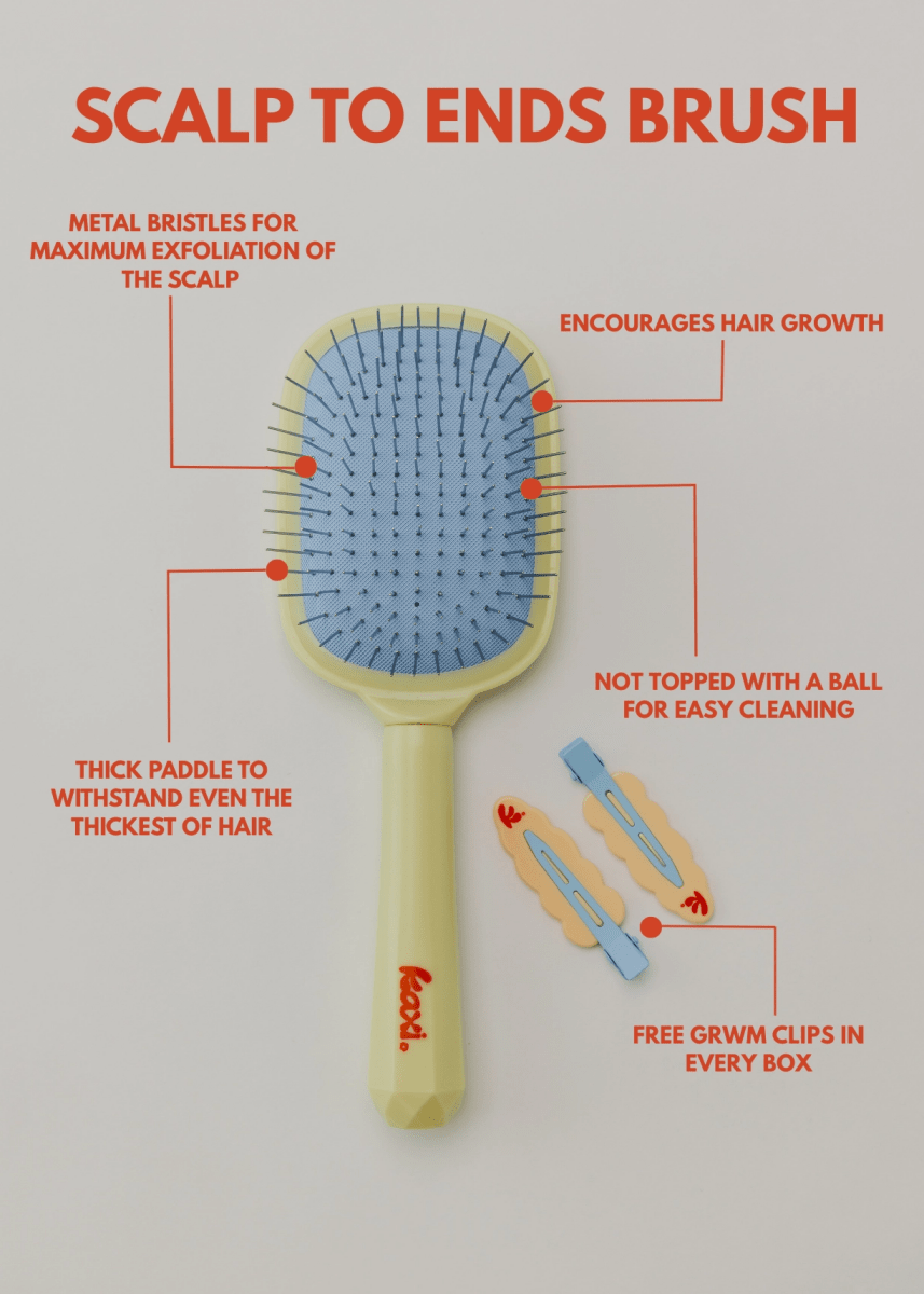 Scalp To Ends Brush - Butter Yellow/Light Blue - MerciGrace BoutiqueBrush