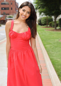 Scarlett Midi Dress - Red - MerciGrace BoutiqueDress
