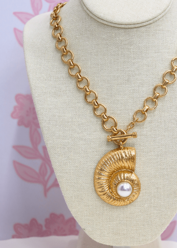 Sealife Theme Pendant Necklace Set - Ammonite/Gold - MerciGrace BoutiqueNecklace