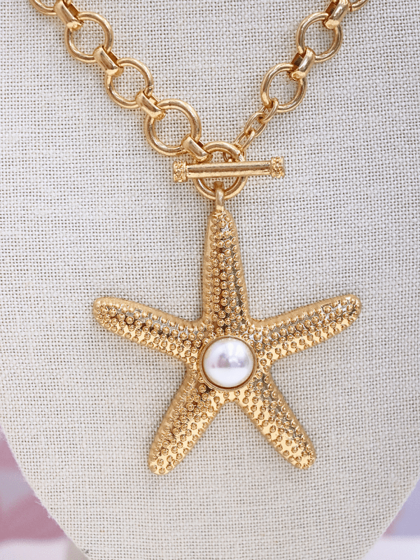 Sealife Theme Pendant Necklace - Starfish/Gold - MerciGrace BoutiqueNecklace