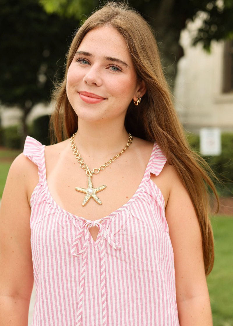Sealife Theme Pendant Necklace - Starfish/Gold - MerciGrace BoutiqueNecklace