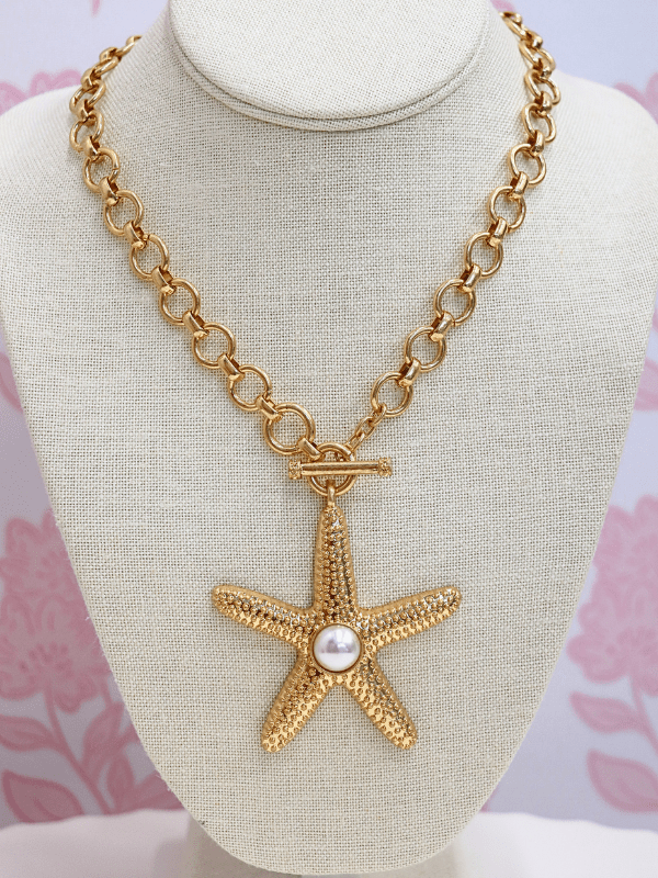 Sealife Theme Pendant Necklace - Starfish/Gold - MerciGrace BoutiqueNecklace