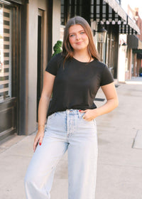 Second Skin Crew Top - Black - MerciGrace BoutiqueTop