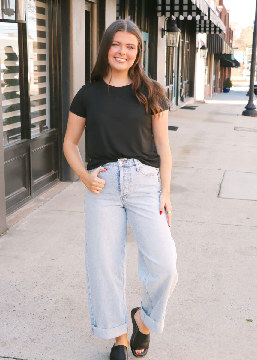 Second Skin Crew Top - Black - MerciGrace BoutiqueTop