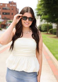 Shades on Bubble Top - Ivory - MerciGrace BoutiqueTop