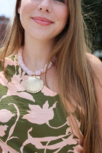 Shell PDT Bead Necklace - Pink/Gold - MerciGrace BoutiqueNecklace