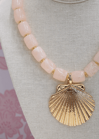 Shell PDT Bead Necklace - Pink/Gold - MerciGrace BoutiqueNecklace