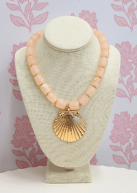 Shell PDT Bead Necklace - Pink/Gold - MerciGrace BoutiqueNecklace