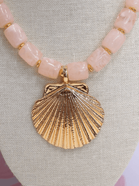 Shell PDT Bead Necklace - Pink/Gold - MerciGrace BoutiqueNecklace