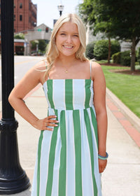 Shoreline Stripe Maxi Dress - Green and Blue - MerciGrace BoutiqueDresses