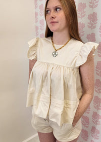 Simone Poplin Shorts - Cream - MerciGrace BoutiqueSet