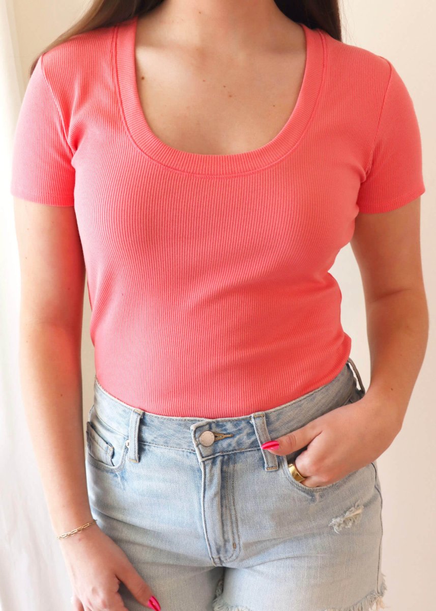 Sirena Short Sleeve Tee - Sunset Pink - MerciGrace BoutiqueTshirt