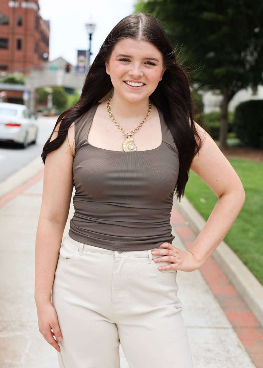 Sleeveless Ruched Detail Top - Coco - MerciGrace BoutiqueTank