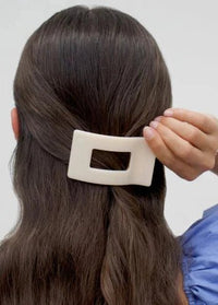Small Flat Hair Clip - Almond Beige - MerciGrace BoutiqueHair Clips