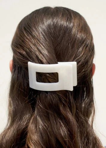 Small Flat Hair Clip - Coconut White