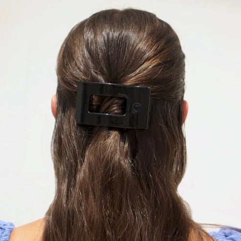 Small Flat Hair Clip - Jet Black